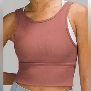 LULULEMON POWER PIVOT TANK TOP RIB SPICED CHAI COLOR SIZE 4 PTP 13”EUC